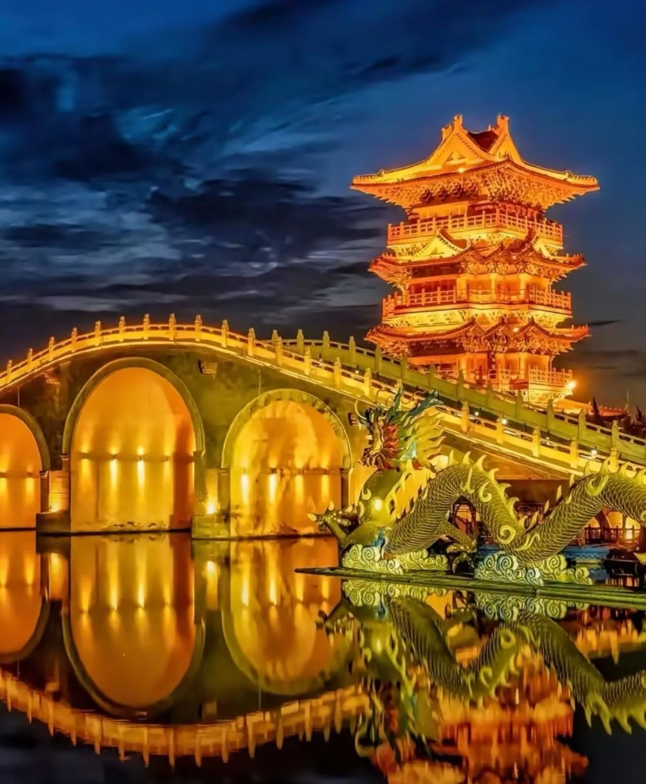 清明上河园九龙桥夜景